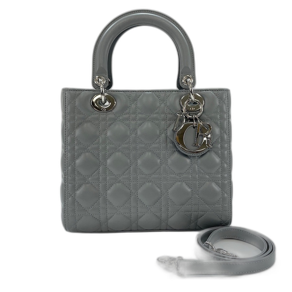Christian Dior Lady Shoulder Bag/Handbag, Gray